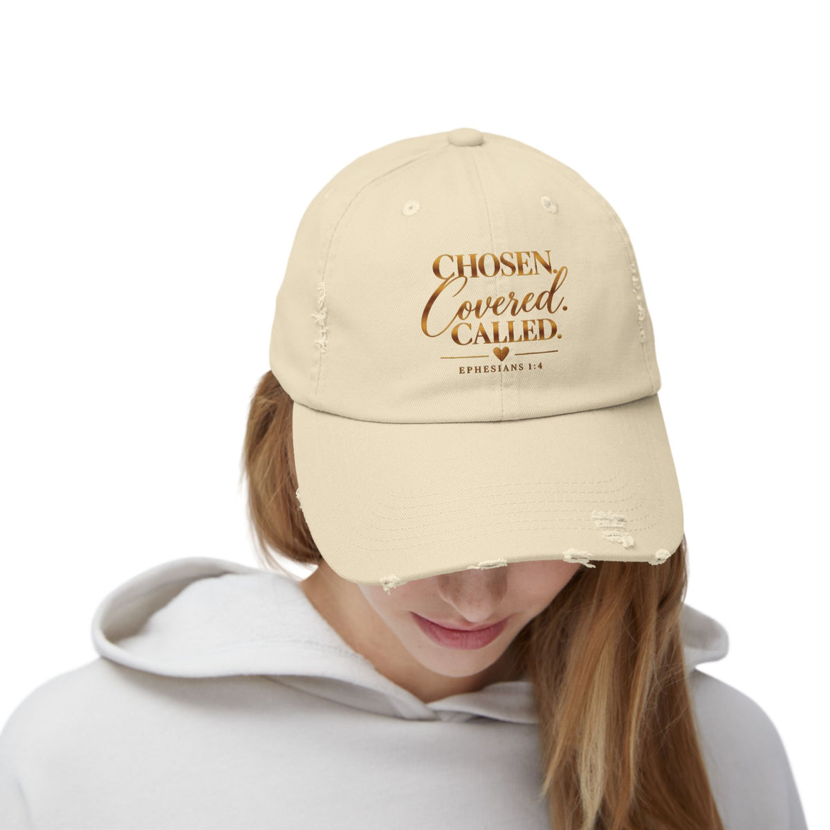 Chosen Covered Called Christian Distressed Cap – Ephesians 1:4